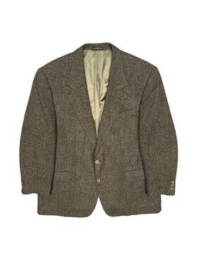Moores Blazer Saddleworth Wool Sport Coat Plaid Canada Brown 46R